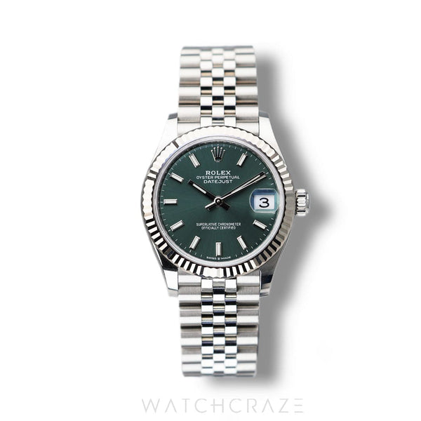 2023 ROLEX DATEJUST GREEN DIAL STAINLESS STEEL 31MM 278274