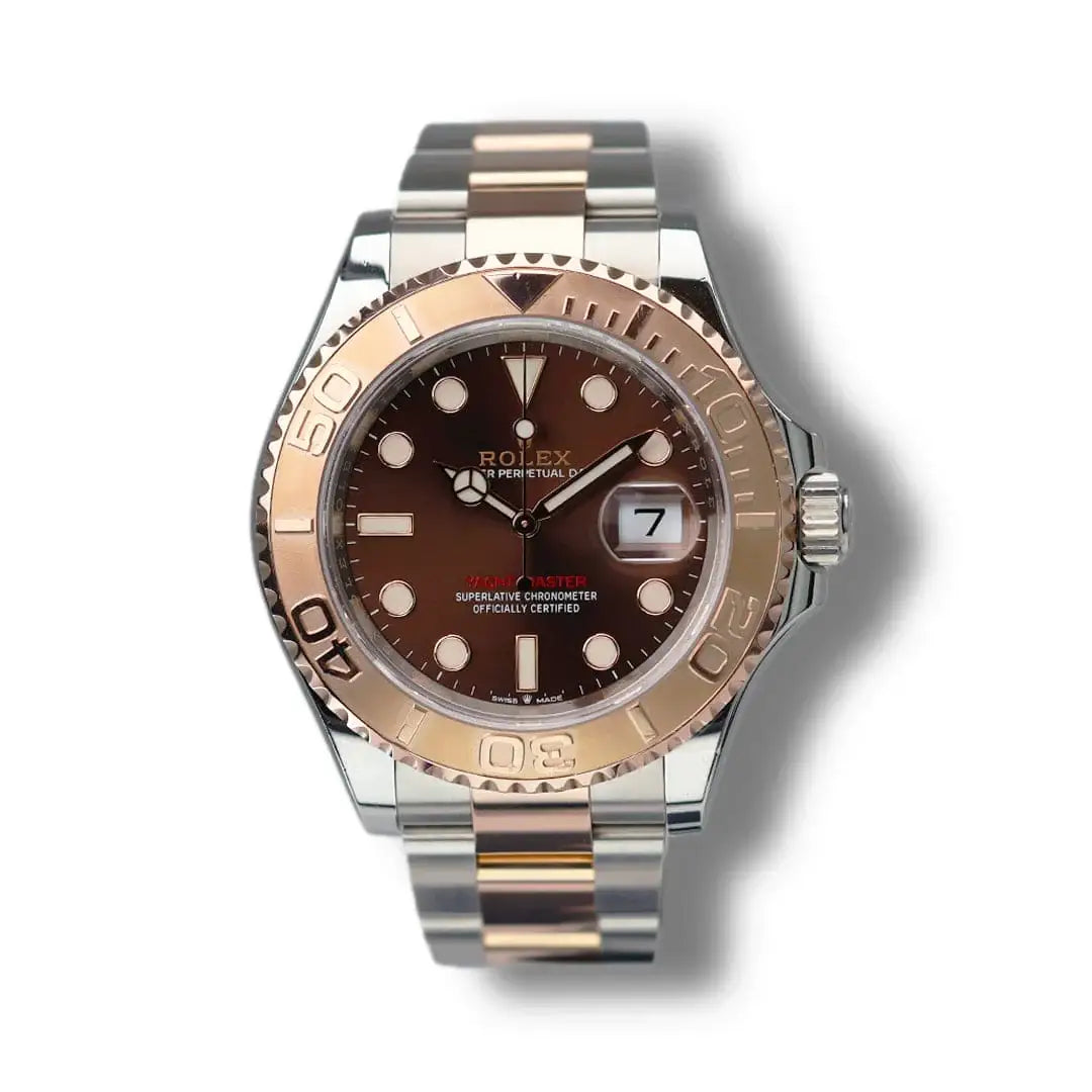 2020 ROLEX YACHT-MASTER TWO TONE ROSE GOLD AND STEEL CHOCOLATE DIAL 37MM 268621