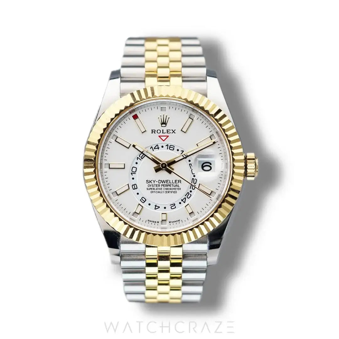 2024 ROLEX SKY-DWELLER TWO TONE GOLD AND STEEL WHITE DIAL 41MM 336933