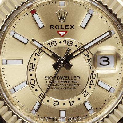 2020 ROLEX SKY-DWELLER FULL YELLOW GOLD CHAMPAGNE DIAL 42MM 326938