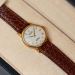 2003 LADIES ROLEX CELLINI DILVER DIAL BROWN LEATHER BAND 26MM 01/08/6110