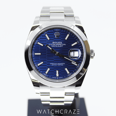 2023 ROLEX DATEJUST BLUE MOTIF DIAL 41MM 126300