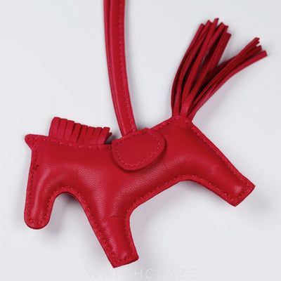 HERMÈS FRAMBOISE MILO LAMBSKIN PEGASUS HORSE RODEO BAG CHARM