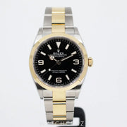 2024 ROLEX EXPLORER TWO TONE STEEL AND YELLOW GOLD BLACK DIAL 36MM 124273