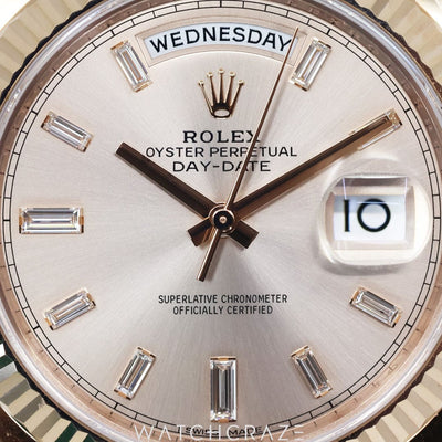 2017 ROLEX DAY-DATE SUNDUST DIAL DIAMOND MARKERS 40MM 228235