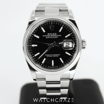 2021 ROLEX DATEJUST 36 BLACK DIAL 36MM 126200