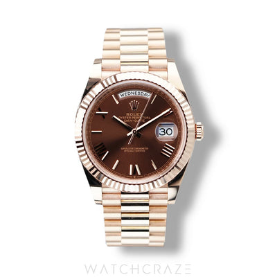 2022 ROLEX DAY-DATE EVEROSE GOLD CHOCOLATE DIAL 40MM 228235