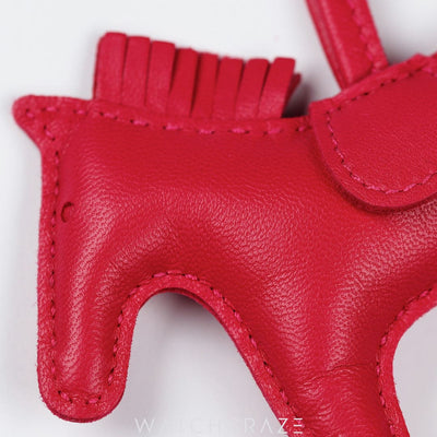 HERMÈS FRAMBOISE MILO LAMBSKIN PEGASUS HORSE RODEO BAG CHARM