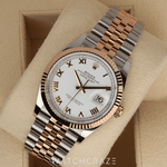 2024 ROLEX DATEJUST TWO TONE ROSE GOLD AND STEEL WHITE DIAL 36MM 126231