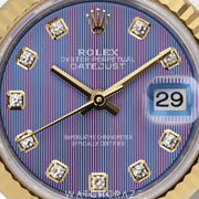 2017 ROLEX LADY DATE JUST TWO TONE YELLOW GOLD AND STEEL PURPLE DIAL DIAMOND MARKERS 28MM 279173