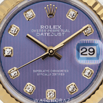 2017 ROLEX LADY DATE JUST TWO TONE YELLOW GOLD AND STEEL PURPLE DIAL DIAMOND MARKERS 28MM 279173
