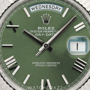 2021 ROLEX DAY-DATE WHITE GOLD OLIVE DIAL 40MM 228239