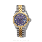2017 ROLEX LADY DATE JUST TWO TONE YELLOW GOLD AND STEEL PURPLE DIAL DIAMOND MARKERS 28MM 279173