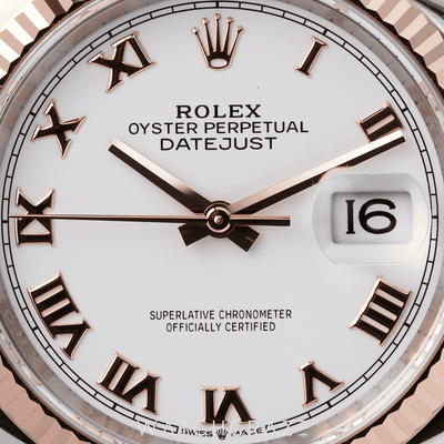 2024 ROLEX DATEJUST TWO TONE ROSE GOLD AND STEEL WHITE DIAL 36MM 126231