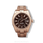 2022 ROLEX SKY-DWELLER ROSE GOLD CHOCOLATE DIAL 42MM 326935 - STICKERS