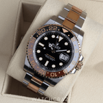 2022 ROLEX GMT MASTER II TWO TONE ROSE GOLD AND STEEL ROOTBEER 40MM 126711CHNR 'STICKERS APPLIED'
