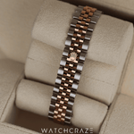 2017 ROLEX LADIES DATEJUST TWO TONE ROSE GOLD AND STEEL GREEN DIAL DIAMOND MARKERS 28MM 27