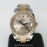 CIRCA 2020 ROLEX DATEJUST DIAMOND MARKERS FLUTED TWO TONE 41MM 126331