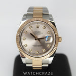 CIRCA 2020 ROLEX DATEJUST DIAMOND MARKERS FLUTED TWO TONE 41MM 126331