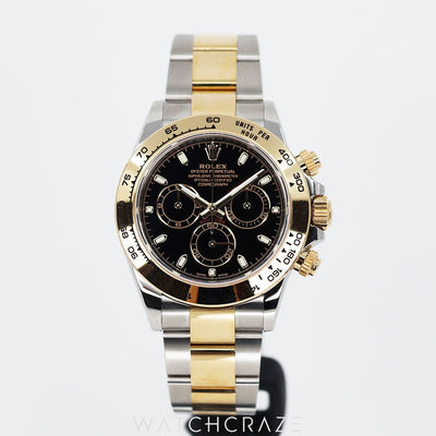 2022 ROLEX DAYTONA COSMOGRAPH TWO-TONE BLACK DIAL 40MM 116503