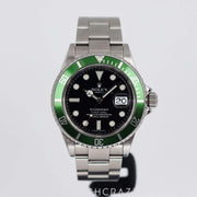 2006 ROLEX SUBMARINER DATE BLACK DIAL "KERMIT" 40MM 16610LV