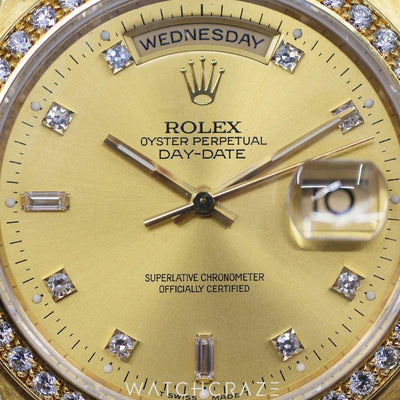 1995 Rolex Day-Date Gold Diamond Bezel 36MM 18348