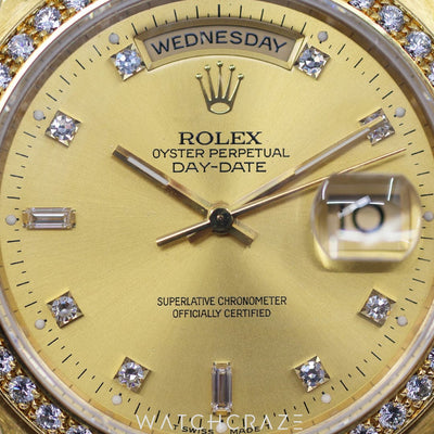 1995 Rolex Day-Date Gold Diamond Bezel 36MM 18348