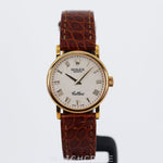 2003 LADIES ROLEX CELLINI DILVER DIAL BROWN LEATHER BAND 26MM 01/08/6110