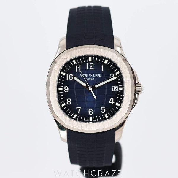 2025 PATEK PHILIPPE AQUANAUT BLUE SQUARE DIAL WHITE GOLD 42.2MM 5168G-001