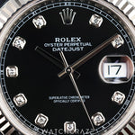 2020 ROLEX DATEJUST BLACK DIAL DIAMOND MARKER 41MM 126334