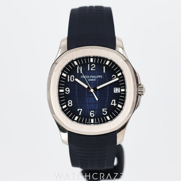 2021 PATEK PHILIPPE AQUANAUT BLUE SQUARE DIAL WHITE GOLD 42.2MM 5168G-001