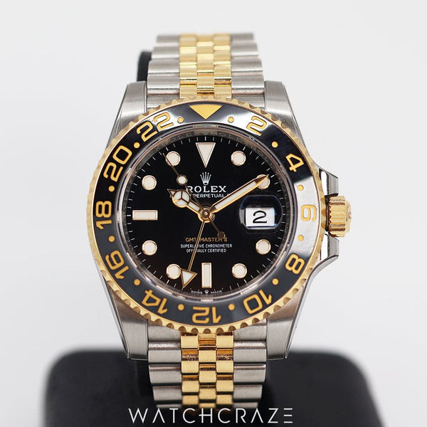 2023 ROLEX GMT MASTER II TWO TONE BLACK DIAL 40MM 126713GRNR
