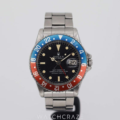1972 ROLEX GMT MASTER "PEPSI" 40MM 1675 FULL SET