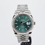 2024 ROLEX DATEJUST MINT GREEN FLUTED JUBILEE 41MM 126334