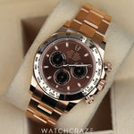 2022 ROLEX DAYTONA ROSE GOLD BROWN DIAL 40MM 116505