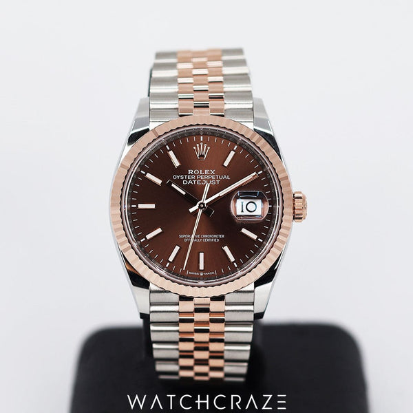 2024 ROLEX DATEJUST TWO TONE ROSE GOLD AND STEEL 36MM 126231