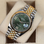 2023 ROLEX DATEJUST 36 TWO TONE GREEN DIAL 126233