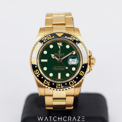 2009 ROLEX GMT MASTER II GREEN DIAL 40MM 116718LN