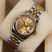 2015 ROLEX LADY-DATEJUST TWO-TONE CHAMPAGNE DIAL 26MM 179173