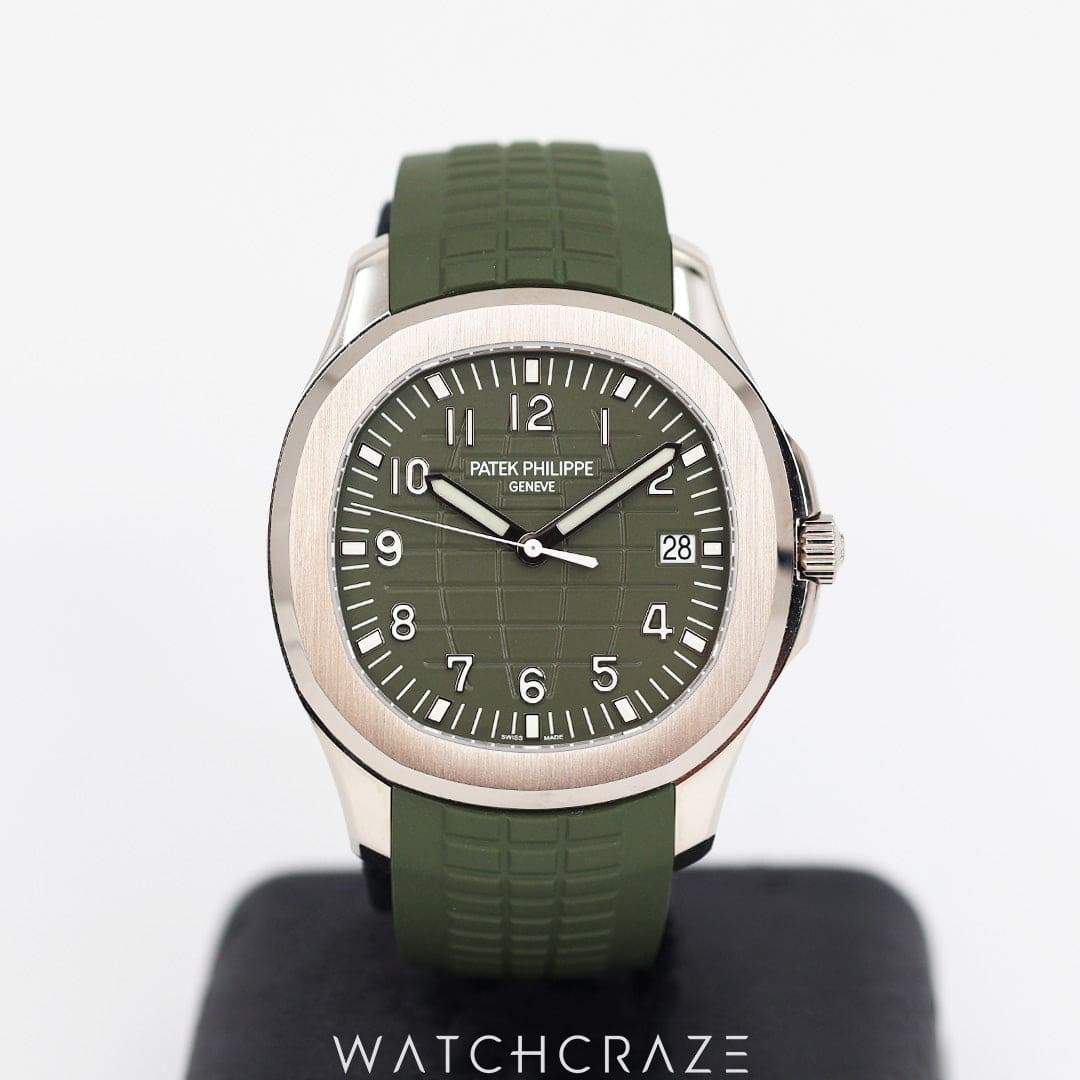 2020 PATEK PHILIPPE AQUANAUT GREEN DIAL WHITE GOLD 42.2MM 5168G-010
