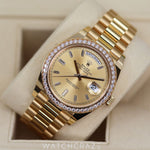 2022 ROLEX DAY-DATE YELLOW GOLD DIAMOND BEZEL 40MM 228348RBR