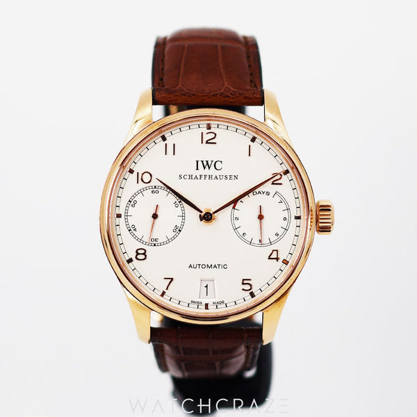 IWC PORTUGUESE AUTOMATIC ROSE GOLD WHITE DIAL 42.3MM IW500114