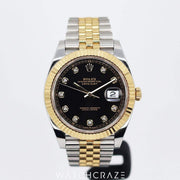 2022 ROLEX DATEJUST TWO TONE YELLOW GOLD AND STEEL BLACK DIAL 41MM 126333