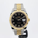 2022 ROLEX DATEJUST TWO TONE YELLOW GOLD AND STEEL BLACK DIAL 41MM 126333
