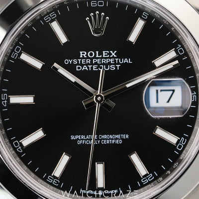 2024 ROLEX DATEJUST BLACK DIAL SMOOTH DIAL 41MM 126300