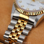 1999 ROLEX DATEJUST TWO-TONE GOLD WHITE DIAL 36MM 16233