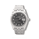 2017 ROLEX DATEJUST RHODIUM DIAL DIAMOND MARKERS 41MM 126334