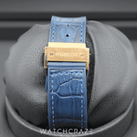 2016 HUBLOT CHRONOGRAPH CLASSIC FUSION KING GOLD BLUE DIAL 45MM 521.OX.7180.LR