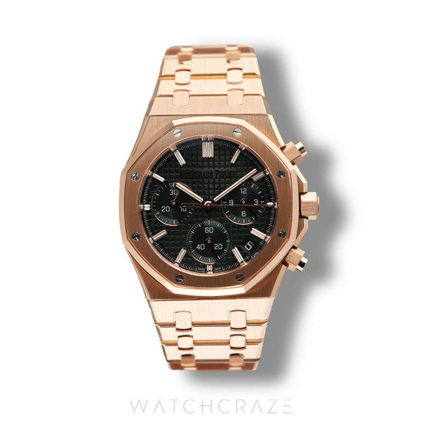 2024 AUDEMARS PIGUET ROYAL OAK CHRONOGRAPH GREEN DIAL ROSE GOLD 26240OR.OO.1320OR.08