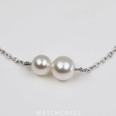 2024 MIKIMOTO STATION COLLECTION STATION DOUBLE AKOYA CULTURED PEARL 18K WHITE GOLD BRACELET MDQ10055AXXW